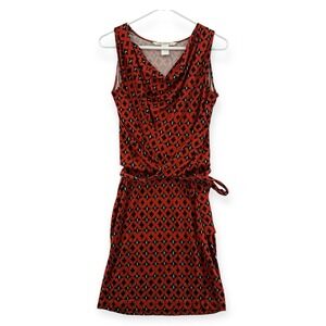 Diane Von Furstenberg Silk Wrap Dress Womens‎ Size 0 Tie Stretch Cowl Drape Neck